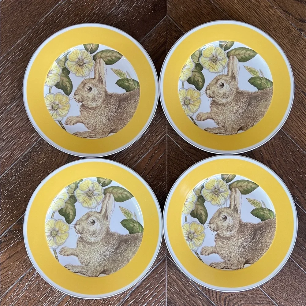 Williams Sonoma “Spring Bunny”🐇4 Plate Set